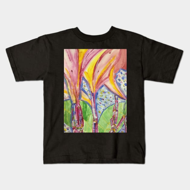 Abstract Frangipani, a painting by Geoff Hargraves Kids T-Shirt by gjhargraves